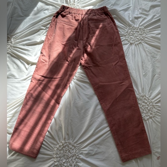 Stylish Pink Corduroy Straight Leg Ankle Pants - Picture 3 of 3